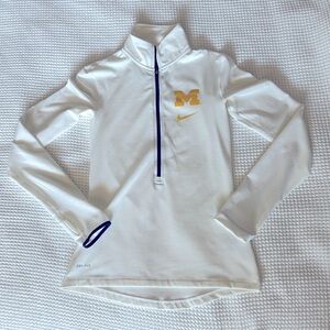 Nike Dri-Fit University of Michigan White Quarter Zip